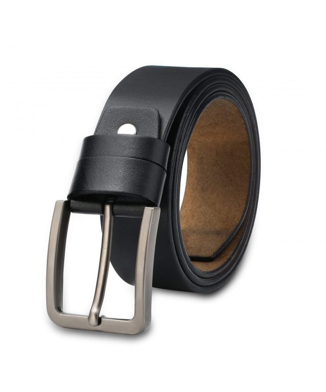 Leather Belts Black Single Buckle