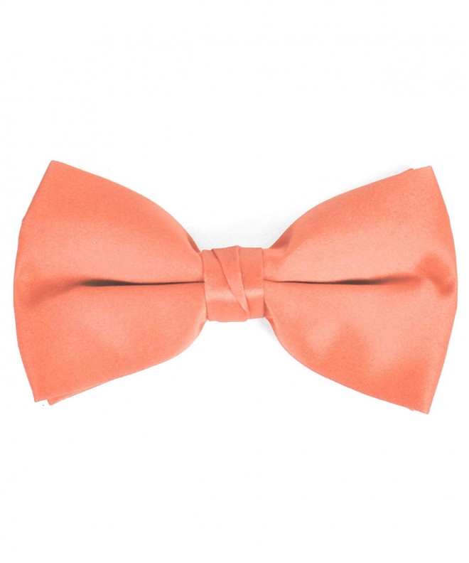 Peach Colored Poly Satin Banded Bowtie