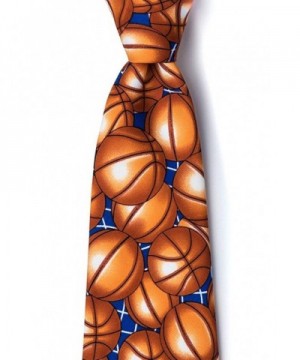 Brown Microfiber Tie Basketballs Necktie