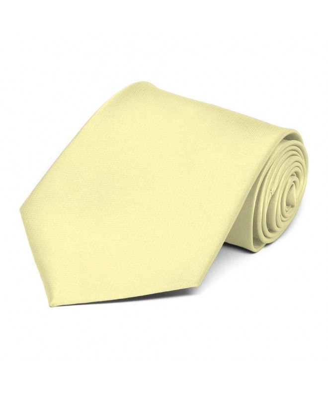 TieMart Light Yellow Solid Necktie