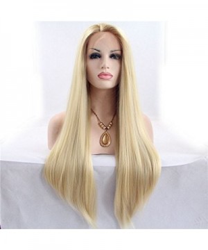 Natural blonde straight synthetic resistant