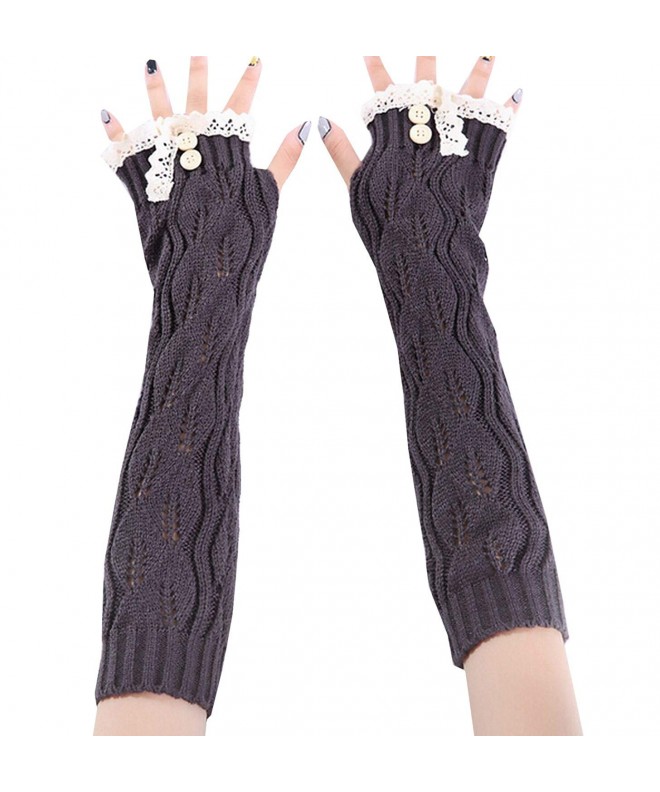 Qinol Crochet Finger Fingerless Gloves