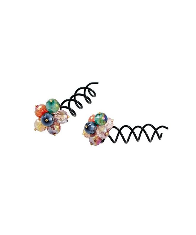 Secure Hairpin Spiral Colorful Crystal