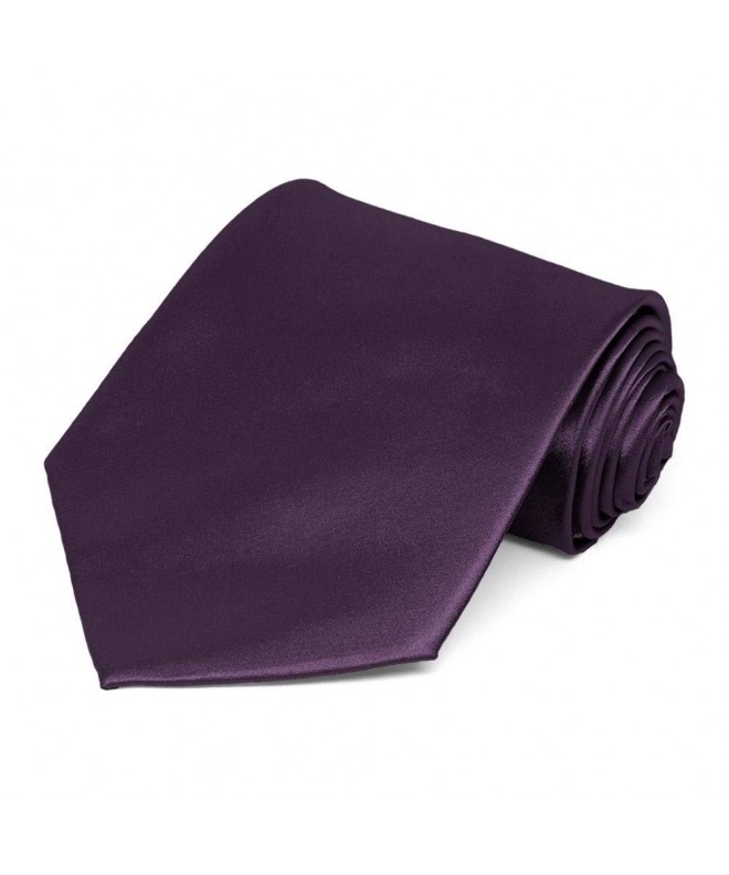 TieMart Eggplant Purple Solid Necktie