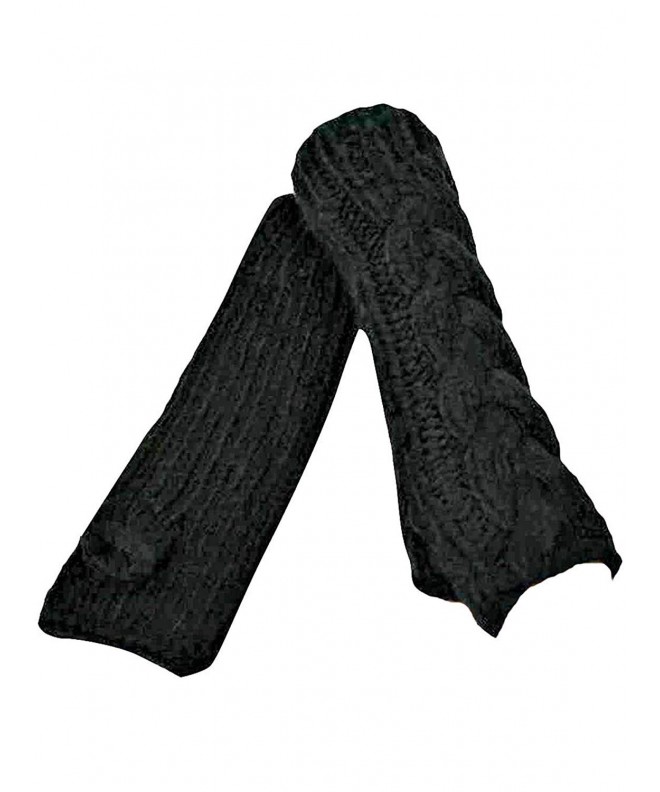 Black Thick Cable Warmer Gloves