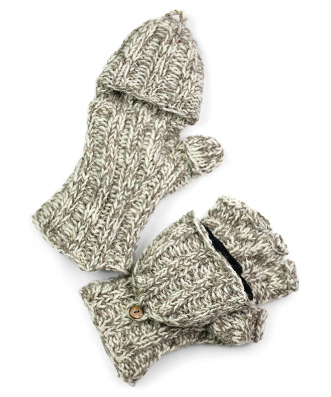 Womens Hand Knit Wool Glittens
