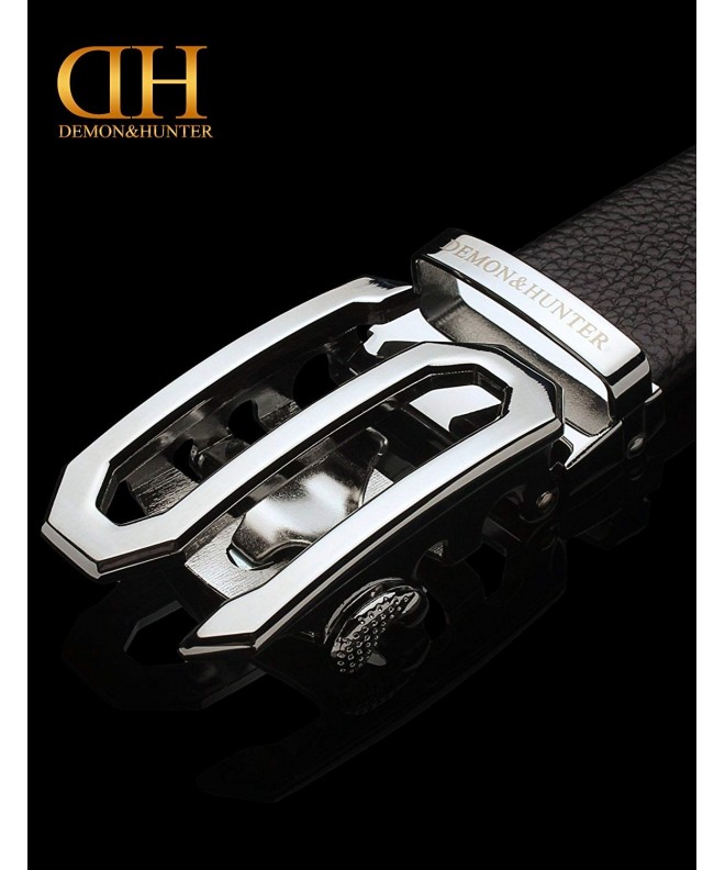 Men's Black Ratchet Leather Belt S806L1 - Black - CG12HSJOETP