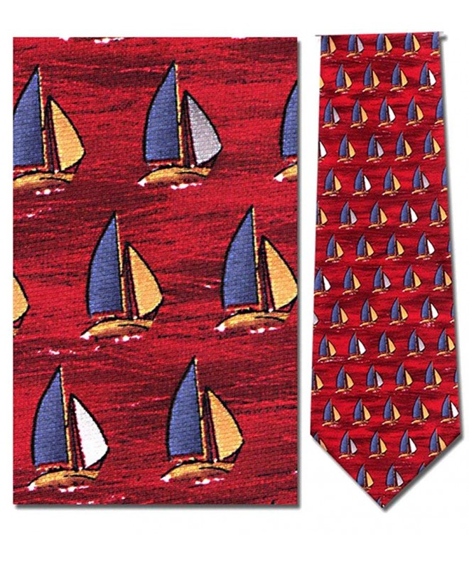 Mens Nautical Sailboats Necktie Neckwear