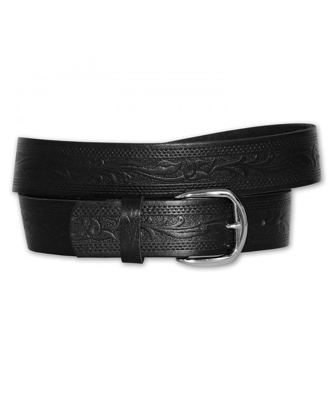 Extra Wide Tooled Western Leather Belt
