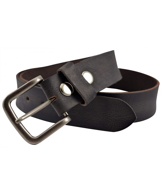 Vintage Full Grain Buffalo Solid Leather Belt - Black - TBS4010-001 ...
