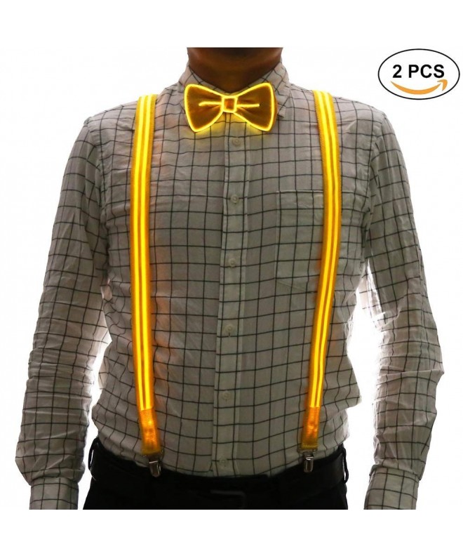 Light Mens LED Suspenders Yellow