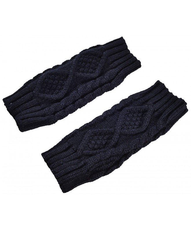 Womens Fingerless Gloves Winter Warm Knit Thumb Hole Mittens Arm ...
