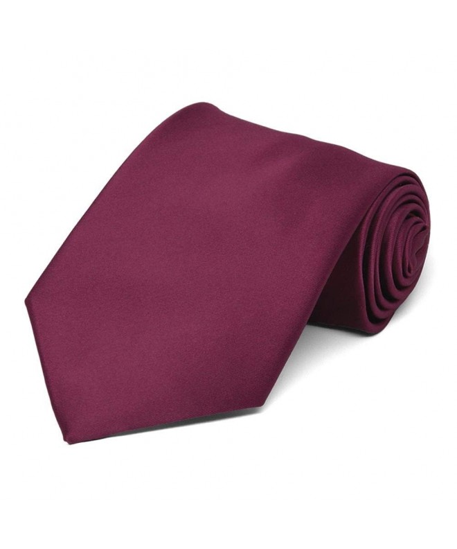 TieMart Raspberry Premium Solid Necktie