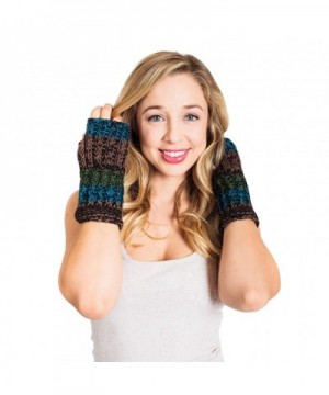 Winter Color blend Fingerless Gloves Black