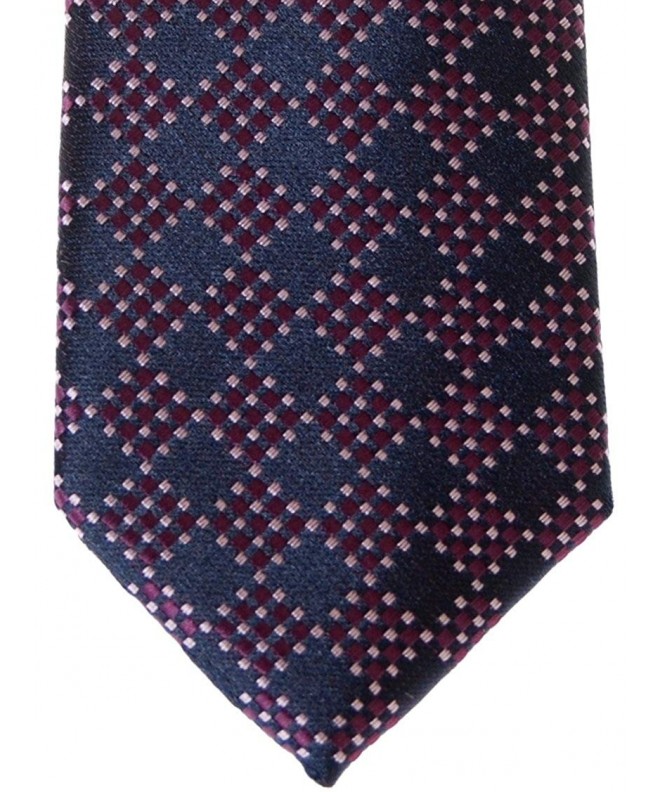 Dots Check Style Woven Microfiber Skinny Tie - Various Colors - Purple ...