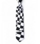 White Microfiber Check Racing Necktie