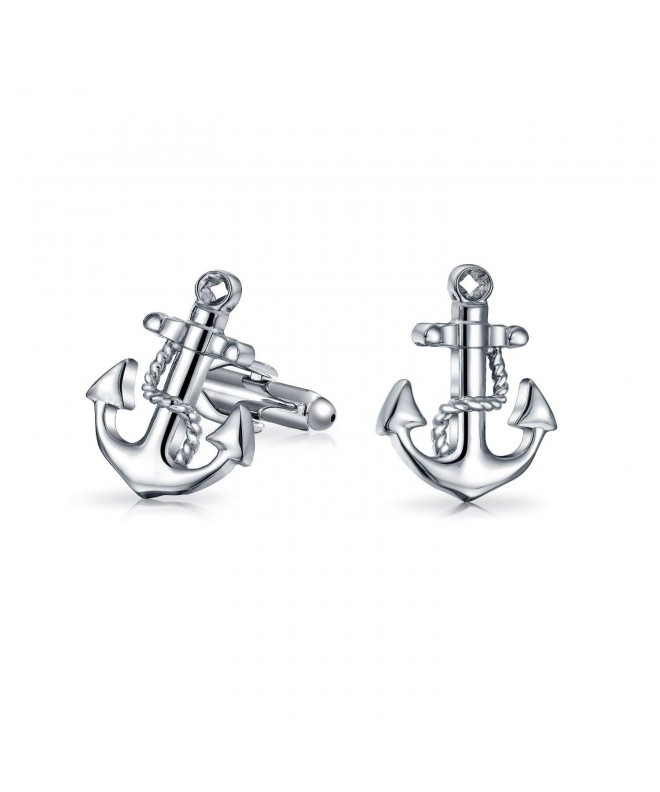Bling Jewelry Rhodium Nautical Cufflinks