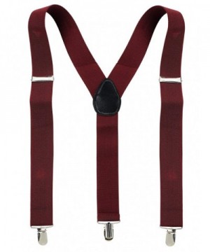 NYFASHION101 Elastic Adjustable Suspenders Burgundy