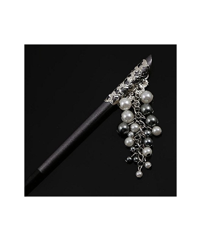 Silver Chopstick Hairstick Pearls Tassels