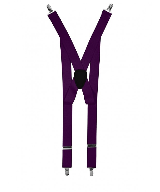 Purple X back Silver Clip ends Suspenders