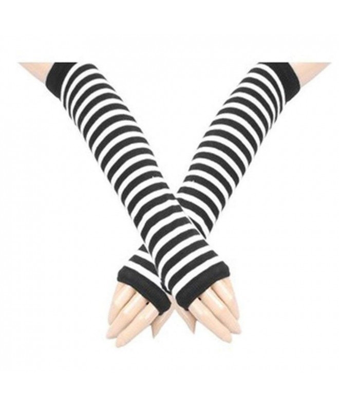 Womens Knitted Stripe Gothic Warmers