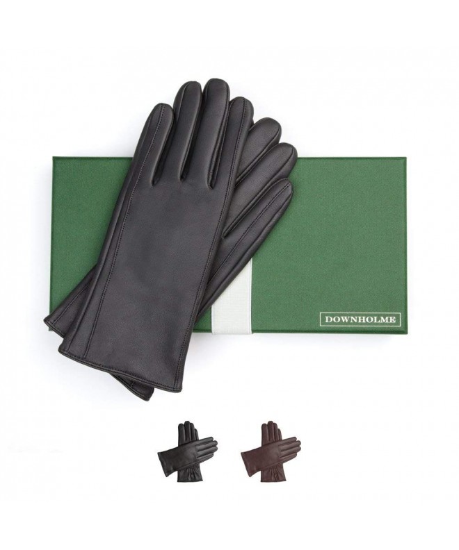 Downholme Touchscreen Leather Cashmere Gloves
