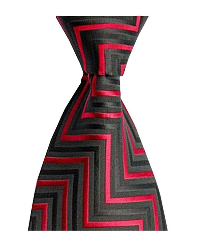 MENDENG Black Striped Jacquard Necktie